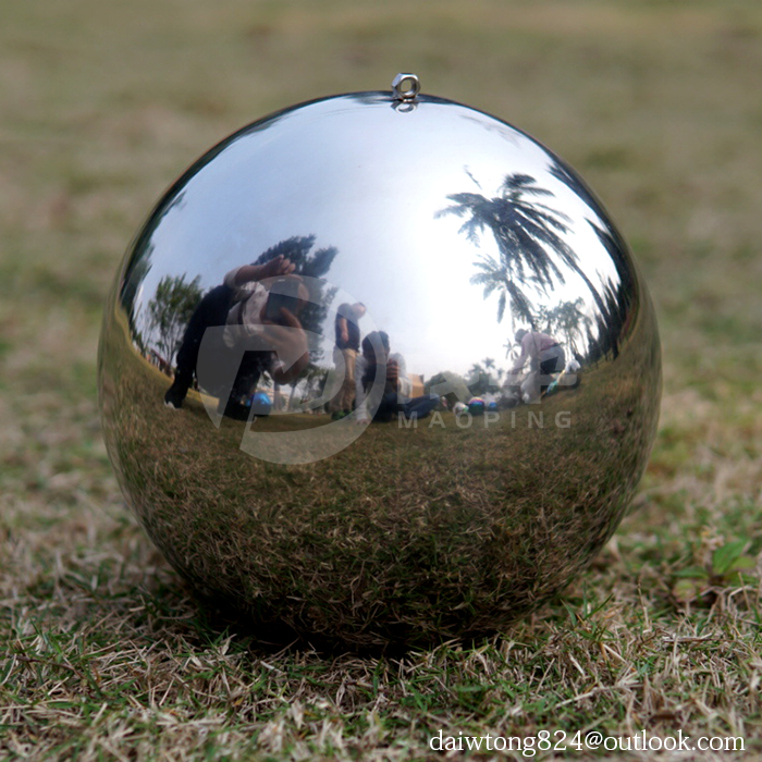 Stainless Steel Polished Mirror Hollow Ball Home Garden Festival Decor 200mm 