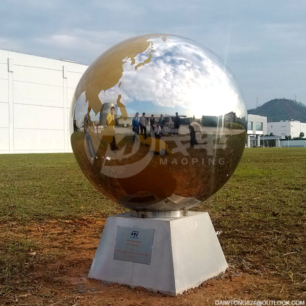 Outdoor Globe stainless steel sculpture