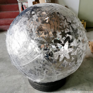 Grade Stainless Steel Outdoor Hollow Large Ball Sculpture for Garden Landscape