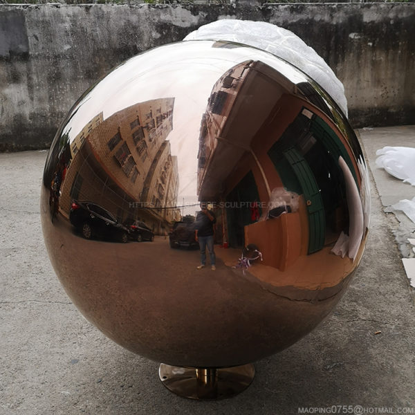 48 inch Metal Polished Water Feature Sphere 1200mm Fountain Ball