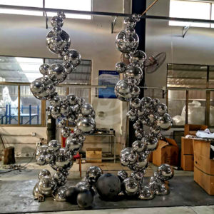 Metal Irregular group Mirror Ball Sculpture