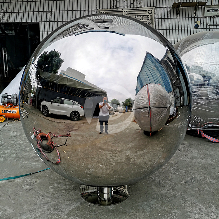 1500mm large metal mirror stainless steel hollow sphere With base