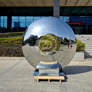 Public art installation Stainless steel ring sculpture