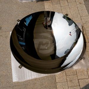 Stainless steel water bowl, hemisphere, dome.