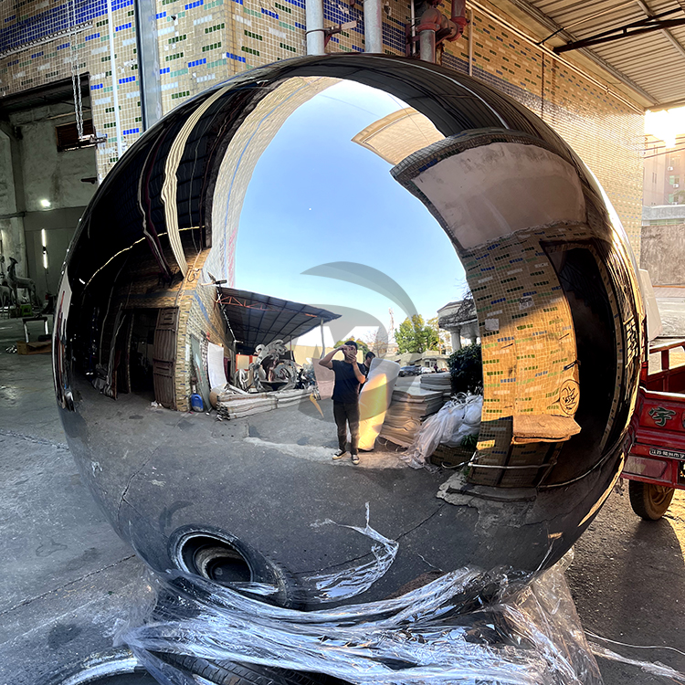 2000mm large mirror stainless steel hollow sphere