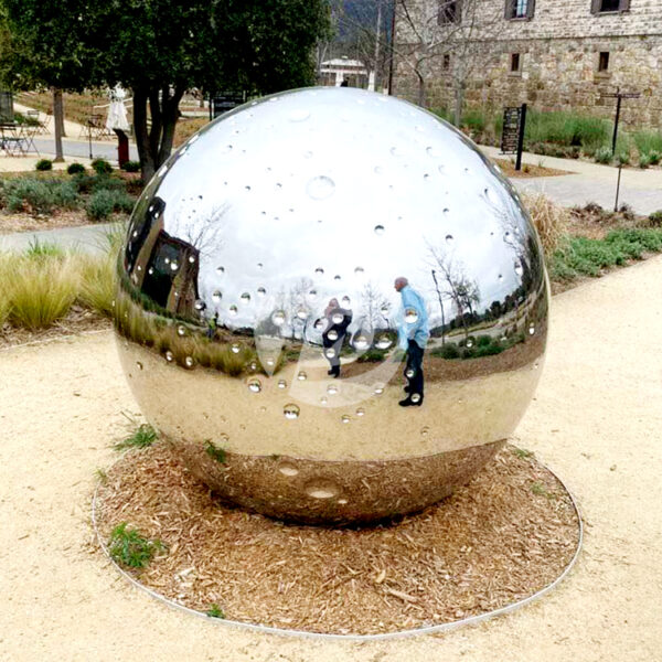 1600mm Garden Decoration Large Metal Sphere Moon Sculpture Polished Mirror