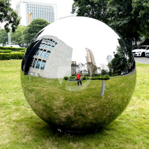 Garden decoration large stainless steel hollow sphere polishing mirror