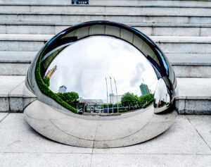 Polished mirror large stainless steel hemisphere