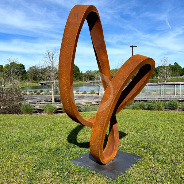 Corten Steel Sculpture, rustic, yard art, pool art lawn sculpture