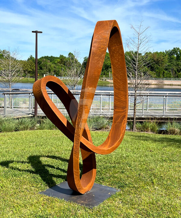 Corten Steel Sculpture, rustic, yard art, pool art lawn sculpture