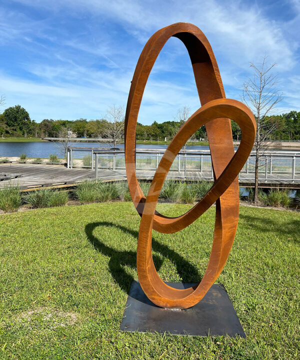 Corten Steel Sculpture, rustic, yard art, pool art lawn sculpture