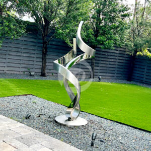 Large Abstract Sculpture, Garden Statue, High Polished Stainless Steel Artwork, Metal art