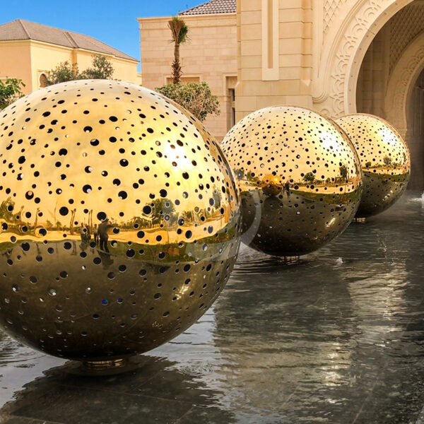 golden stainless steel sphere With Holes